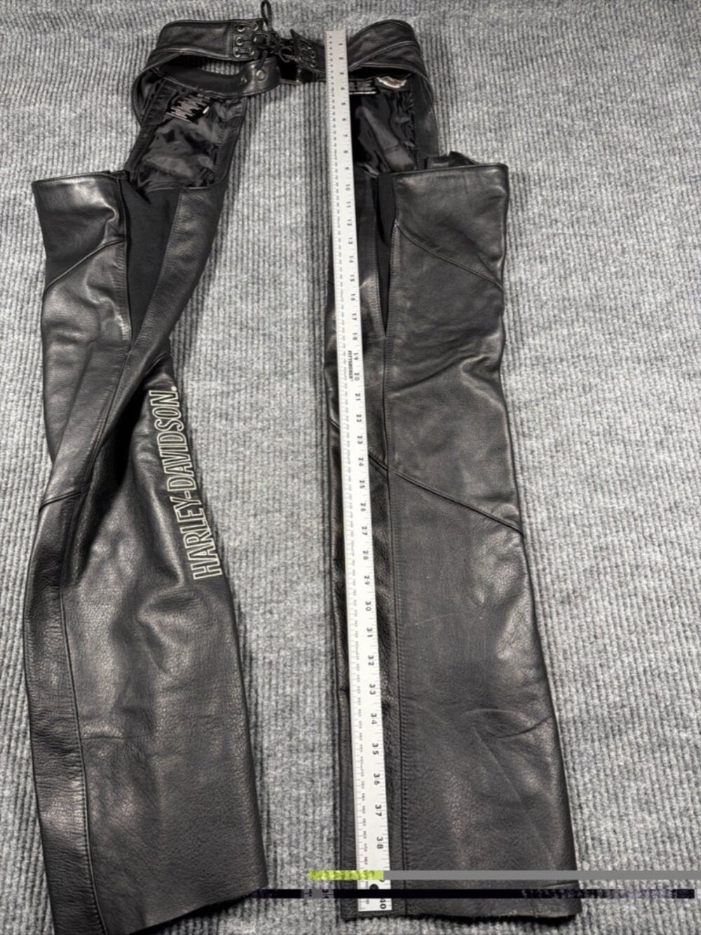 Harley-Davidson Women's Black Leather Motorcycle Chaps Petite XS - Picture 10 of 11
